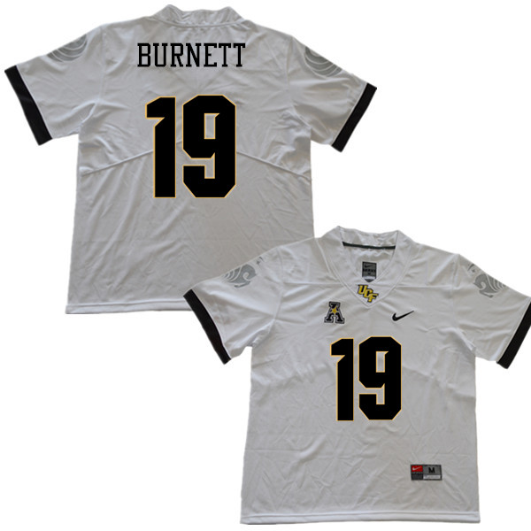 Men #19 Joe Burnett UCF Knights College Football Jerseys Sale-White